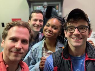 Ryan Spahn, Stuart Green, Malika Samuel & Michael Urie at Theatre Row in SLAP reading by Eric Lane
